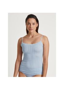 Calida , Spaghettitop »Etude Toujours«, Nadelstreifen-Optik, Spitze, elastisch, weich, Single Jersey Qualität , blau , Damen-Top von Calida