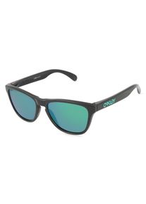Oakley Junior 0OJ9006 FROGSKINS XS | Occhiali da sole unisex| Rotonda | Montatura: Policarbonato nero | Colore del vetro: grigio verde