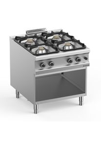 MBM Gasherd Serie 98 - 80/90 mit offenem Unterbau 36 kW | Propangas Herd, 4 Kochstellen, GastroHeld