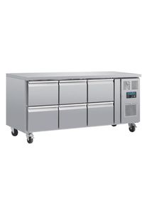 Polar Serie U GN-Kühltisch mit 6 Schubladen 465L, Gastronomie-Bedarf