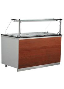 Mastro Kalte Theke 4x GN 1/1 mit Kühlunterbau und gerader Frontverglasung, 0°/+10°C, Gastronomie-Bedarf