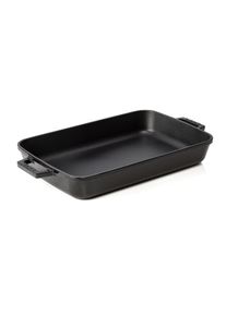 WAS LAVA Roaster square, schwarz emaillierter Bräter, Gusseisen, 40 x 26 x 6,5 cm, Gastronomie-Bedarf