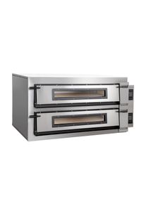 Pizzaofen PREMIUM PLUS Digital 6+6x36 cm breit Vollschamott Doppelkammer Pizzaofen 13 - 15 Pizzen | Flammkuchenofen | Lahmacun Ofen, Gastronomie-