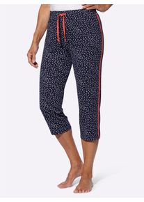 WITT Damen 7/8-Hose mit Kontraststreifen, marine-steingrau-bedruckt, Gr&ouml;&szlig;e 54, 100% Baumwolle