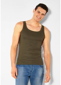 H.I.S. Witt Herren Tanktop, khaki, schwarz, Größe S, 100% Baumwolle
