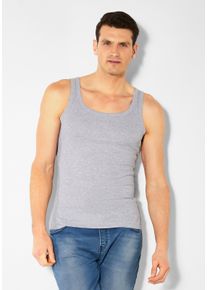 H.I.S. Witt Herren Tanktop, grau-meliert, schwarz, Größe S, 100% Baumwolle