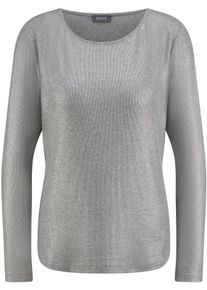 Basler - Rippenshirt mit U-Boot-Ausschnitt, grau, Gr. 44, Viskose