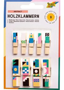 Holzklammern mit Motiv Abstract 9 Stück