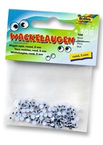 Wackelaugen rund &Oslash;3mm 100 St&uuml;ck