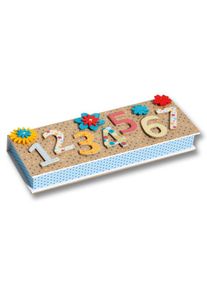 Kartonstanzteile Buchstaben und Zahlen mehrfarbig 67 Stück
