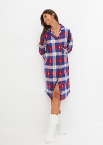 Chemise de nuit tissée avec patte de boutonnage en rouge, Taille 36/38 (S), 100% coton, Couleur/Motif: rouge foncé carreaux, bonprix