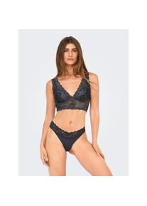 Only , Spitzentop »ONLCHLOE – Spitzen-Bra mit gepolsterten Cups und Stretch«, regular fit, feminin, Spitze, Kunstfaser, V-Ausschnitt , grau