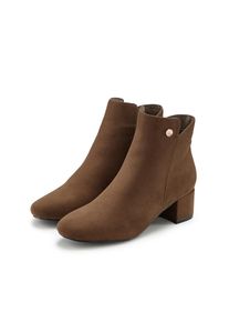 Lascana, Unisex, Lascana Stiefelette mit bequemen Blockabsatz, Ankle Boots, Stiefel VEGAN, braun, 41, Bequemer Blockabsatz