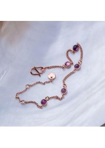 Holzkern Armbänder Damen Rosé und Amethyst