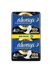 ALWAYS Ultra Binde Secure Night mit Flügel BigPack, 16 Stück