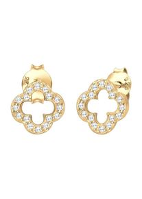 Elli, Femmes Boucles d'oreilles 'Kleeblatt', or