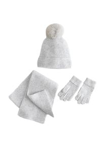 next Set: M&uuml;tze, Schal und Handschuhe M&auml;dchen Gr&ouml;&szlig;e 52 hellgrau