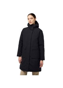 Jack Wolfskin, Unisex, Daunenmantel &raquo;WINTERTOR&laquo; W&auml;rmend, winddicht, Daunenjacke, schwarz, XL, Langer Wintermantel mit Daunenisolierung.