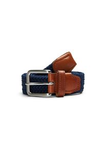 Jack & Jones Jack & Jones, Herren, Stretchgürtel »JACSPRING WOVEN BELT NOOS« mit silberfarbener Schliesse, navy blazer, 90, Herrengürtel von Jack&Jones
