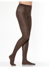 Rogo Witt Damen Thermo-Strumpfhose, braun, Größe 38/40, 75% Baumwolle, 22% Polyamid, 3% Elasthan