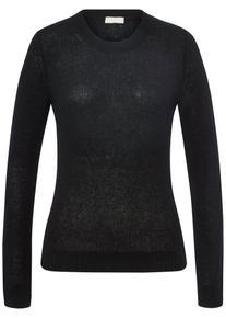 Peter Hahn - Rundhals-Pullover, schwarz, Gr. 42, Kaschmir