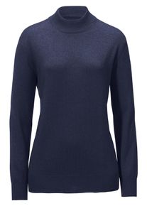 Peter Hahn - Stehbund-Pullover Modell Sabrina, blau, Gr. 50, Seide