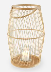 Windlicht mit Glaseinsatz in beige, 45 cm, bonprix