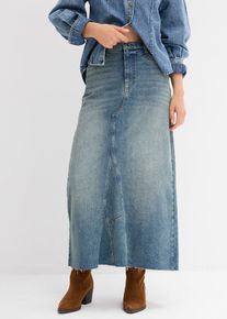 Jeansrock Mid Waist Maxi Length in blau, Gr&ouml;sse 48, 99% Baumwolle, bonprix