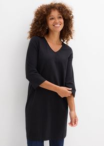 Shirtkleid aus reiner Bio-Baumwolle mit Stretch in schwarz, Grösse 40/42 (M), 95% Baumwolle, bonprix