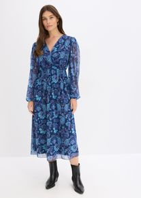 Mesh-Midikleid in blau, Grösse 40/42 (M), bonprix