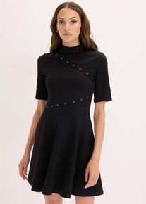 Minikleid mit Nieten in schwarz, Grösse 44, bonprix
