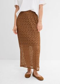Maxirock aus Spitze in braun, Gr&ouml;sse 32/34 (XS), bonprix