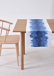 Tischläufer aus Bio Baumwolle in blau, 180x30 cm, 100% Baumwolle, bonprix