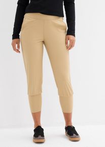 Capri-Hose aus softem Material in beige, Gr&ouml;sse 36/38 (S), bonprix