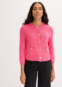 Strickjacke aus Baumwolle in pink, Grösse 40/42 (M), bonprix