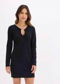 Minikleid mit Glitzerstraps in schwarz, Grösse 36/38 (S), 95% Baumwolle, bonprix