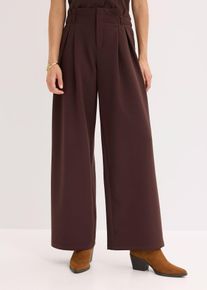 Bundfaltenhose mit Bequembund in braun, Gr&ouml;sse 50, bonprix