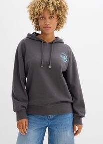 Kapuzensweatshirt aus reiner Baumwolle in grau, Grösse 40/42 (M), 100% Baumwolle, bonprix