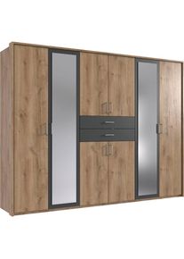 wimex Kleiderschrank »Diver Drehtürenschrank mit Spiegel, 180, 225 o. 270cm breit« Bestseller Schlafzimmerschrank wahlweise 3 Innenausstattungen , grau ,...