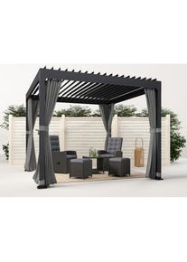 Pavillon »Palma«, Pergola, mit Lamellendach , grau , Konifera