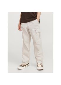 Jack & Jones Jack & Jones Junior, Herren, Cargohose &raquo;JPSTKANE praktisch, pflegeleicht, l&auml;ssig&laquo; unifarben, modisch, relaxed fit, Web, moonbeam, 140, N-Gr, 