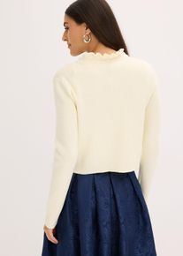 Gilet bavarois en maille en blanc, Taille 48/50 (XL), Couleur/Motif: cr&egrave;me, bonprix
