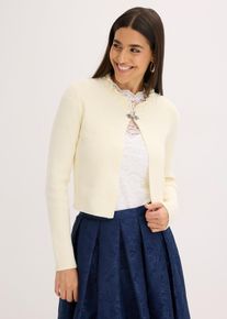 Trachten-Strickjacke in weiss, Gr&ouml;sse 32/34 (XS), bonprix