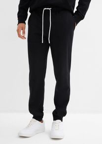 Jogginghose mit Rippbündchen am Saum in schwarz, Grösse 64/66 (3XL), bonprix