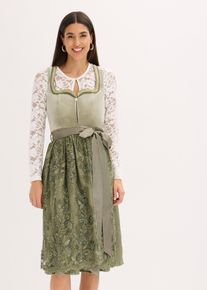 Dirndl mit Pailletten Sch&uuml;rze (2-tlg.Set) in gr&uuml;n, Gr&ouml;sse 54, bonprix