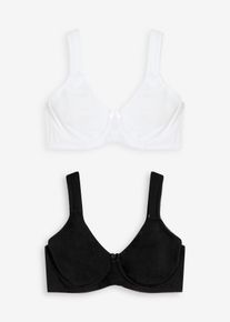 Minimizer T-Shirt BH mit Bügel mit Bio-Baumwolle (2er Pack) in schwarz, Grösse 100C, 95% Baumwolle, bonprix