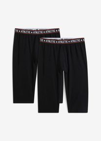 Lange Unterhose in 3/4 Länge mit Baumwolle (2er Pack) in schwarz, Grösse 8 (XXL), 95% Baumwolle, bonprix