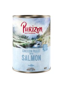 24x 400g Original getreidefrei Hühnerfilet mit Lachs Purizon Nassfutter für Katzen