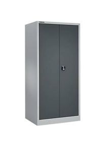 Schäfer Shop Schäfer Shop Select Materialschrank MSI 2509 S, verstärkte Ausführung, bis 100 kg/Fachboden, B 950 x T 500 x H 1935 mm, weissaluminium/anthrazitgrau