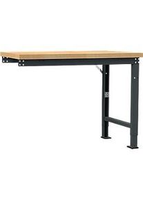 Manuflex Anbauwerkbank Profi Spezial, Tischplatte Multiplex, 1250 x 700 mm, anthrazit